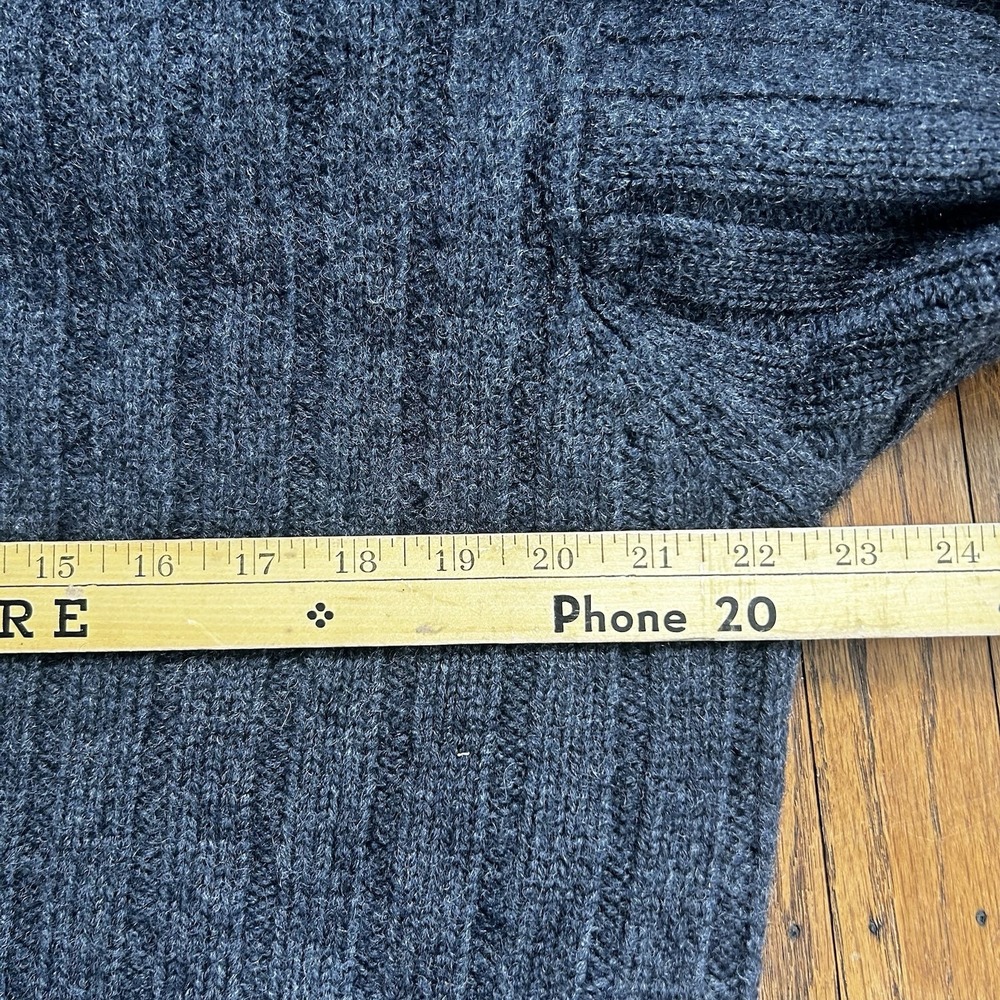 Vintage J Crew Rollneck Sweater Cable Knit Thick Chunky Wool Rubbles M-L - Picture 5 of 6